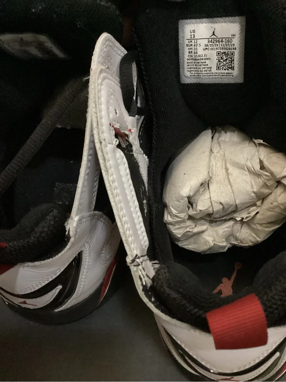 Jordan‎ Retro White Black Red Basketball Shoes